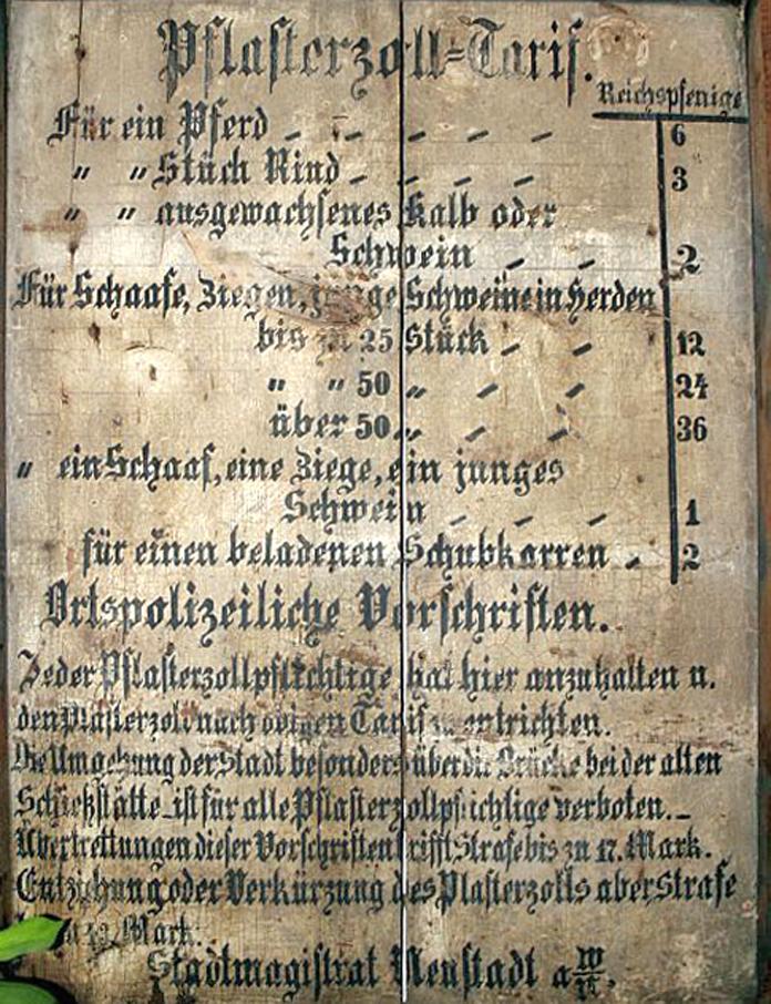 Gebührentafel